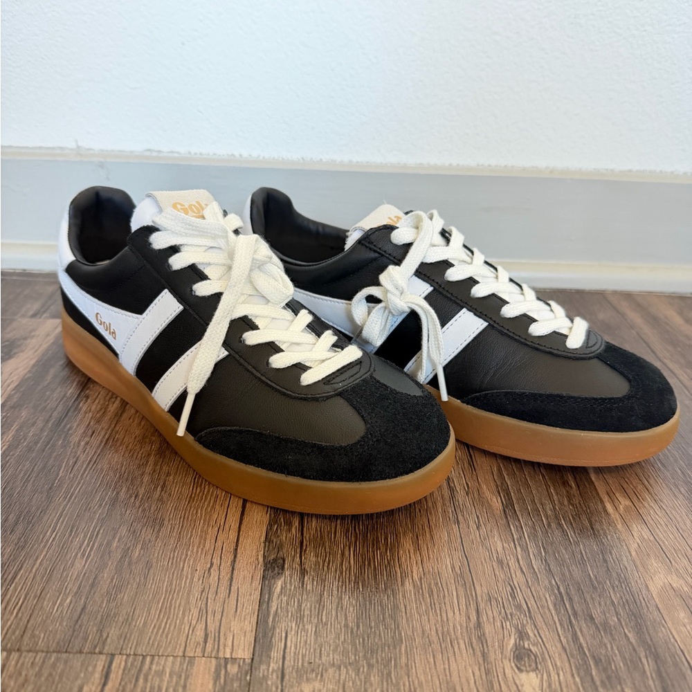 NWT! Gola Cyclone Leather Sneakers, Black, 8 - Picture 3 of 7